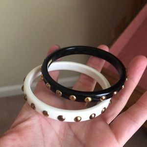 Coach acrylic and gold bangle bracelets